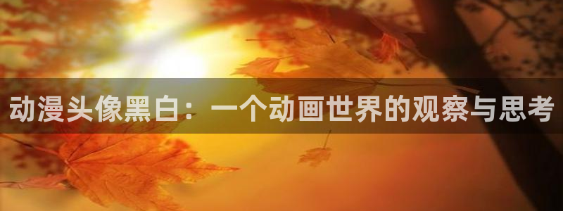 omofun动漫官网入口网址：动漫头像黑白：一个动画世界的观察与思考